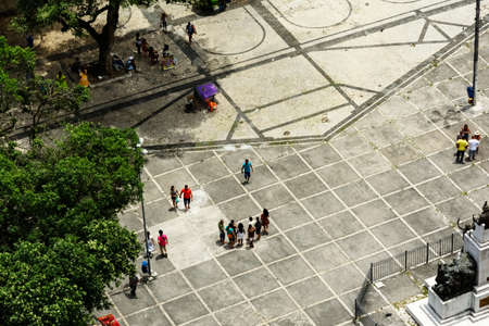 Salvador, Bahia, Brazil - March 12, 2017: Top view of the promenade of the Comercio neighborhood in...