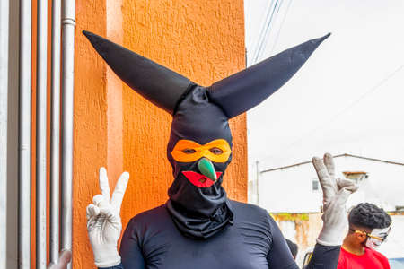 Maragogipe, Bahia, Brazil - March 04, 2019: Carnaval de Maragojipe is a traditional popular carnival festival, which takes place annually in the city of Maragogipe, in the Brazilian state of Bahia.のeditorial素材