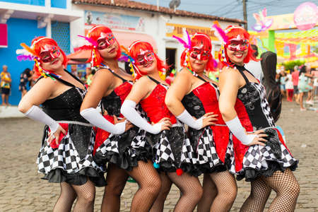 Maragogipe, Bahia, Brazil - March 04, 2019: Carnaval de Maragojipe is a traditional popular carnival festival, which takes place annually in the city of Maragogipe, in the Brazilian state of Bahia.のeditorial素材