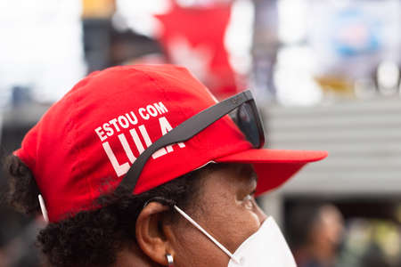Salvador, Bahia, Brazil - July 03, 2021: Brazilians protest against the government of President Jair...