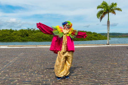 Maragogipe, Bahia, Brazil - March 04, 2019: Carnaval de Maragojipe is a traditional popular carnival festival, which takes place annually in the city of Maragogipe, in the Brazilian state of Bahia.のeditorial素材