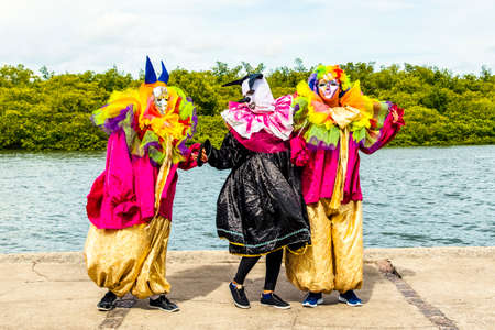 Maragogipe, Bahia, Brazil - March 04, 2019: Carnaval de Maragojipe is a traditional popular carnival festival, which takes place annually in the city of Maragogipe, in the Brazilian state of Bahia.のeditorial素材
