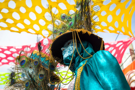 Maragogipe, Bahia, Brazil - March 04, 2019: Carnaval de Maragojipe is a traditional popular carnival festival, which takes place annually in the city of Maragogipe, in the Brazilian state of Bahia.のeditorial素材