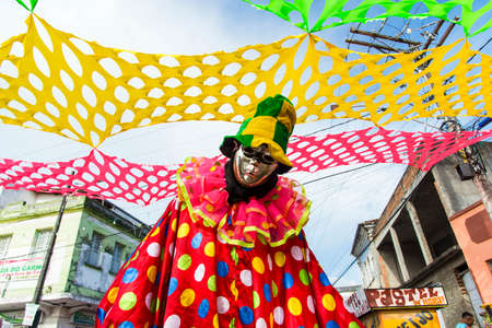 Maragogipe, Bahia, Brazil - March 04, 2019: Carnaval de Maragojipe is a traditional popular carnival festival, which takes place annually in the city of Maragogipe, in the Brazilian state of Bahia.のeditorial素材