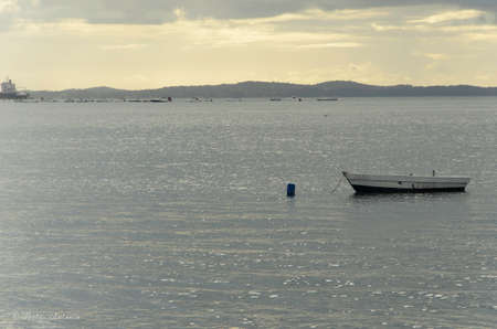 Salvador, Bahia, Brazil - January 09, 2015: Fishing and tour boats docked at Ribeira marina in Salvador city, Bahia, Brazil.のeditorial素材