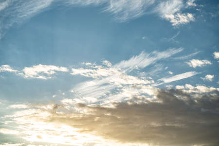 White clouds in the blue sky on a bright sunny day. Salvador Bahia Brazil.