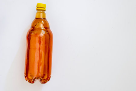 Bee honey inside a plastic bottle. Salvador, Bahia, Brazil.の写真素材
