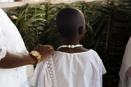 Santo Amaro, Bahia, Brazil - May 15, 2022: Members of the Candomble religion are seen during a...