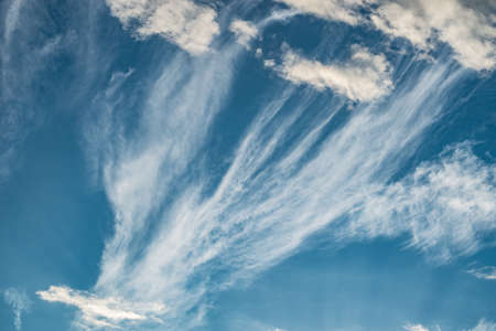 White clouds in the blue sky on a bright sunny day. Salvador Bahia Brazil.