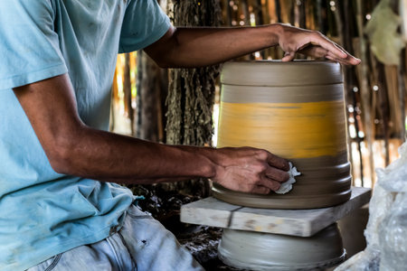 Maragogipinho, Bahia, Brazil - October 26, 2018: The Art of making Ceramics in the largest center in Latin America. Maragogipinho, city of Aratuipe in Bahia, Brazil.のeditorial素材
