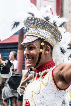 Salvador, Bahia, Brazil - July 02, 2015: Public school students are seen during the Bahia independence parade in Lapinha neighborhood in Salvador.のeditorial素材