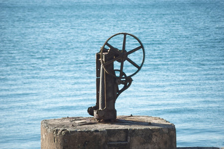 View of Nautical infrastructure on the seaside. Salvador, Bahia, Brazil.のeditorial素材