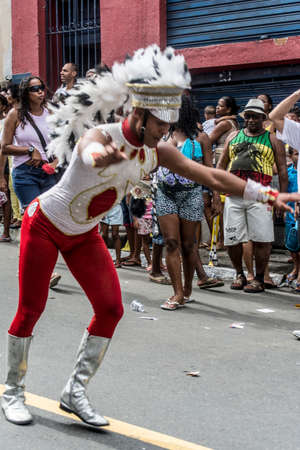 Salvador, Bahia, Brazil - July 02, 2015: Public school students are seen during the Bahia independence parade in Lapinha neighborhood in Salvador.のeditorial素材