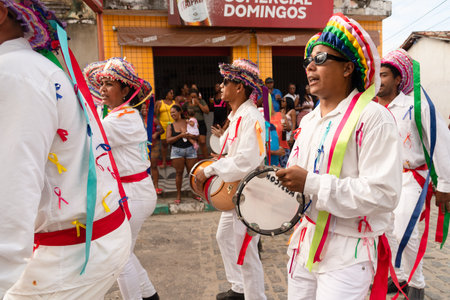 Saubara, Bahia, Brazil - August 06, 2022: Cultural demonstration called Encontro de Chegancas in...