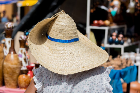 Nazare das Farinhas, Bahia, Brazil - March 23, 2016: People and artisan pieces of ceramics on display at the Caxixis fair. City of Nazare das Farinhas, Brazil.のeditorial素材