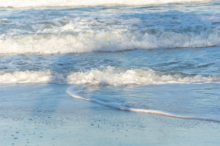 Beach shore with waves. Guaibim beach. City of Valenca, Brazil.