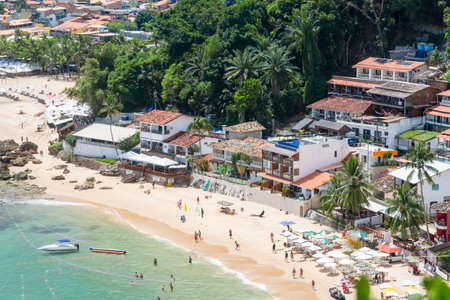 Cairu, Bahia, Brazil - January 19, 2023: View from the top of the beaches and houses of Morro de Sao Paulo, in the city of Cairu.のeditorial素材