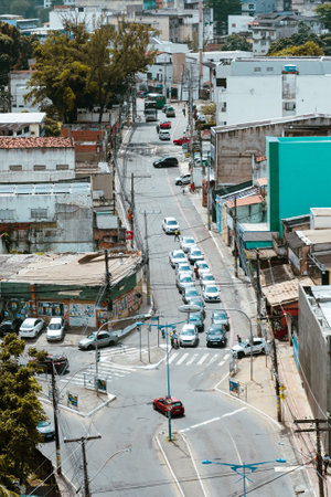 Salvador, Bahia, Brazil - September 24, 2022: Intense movement of traffic on the streets of the Pernambues neighborhood in Salvador, Bahia.のeditorial素材