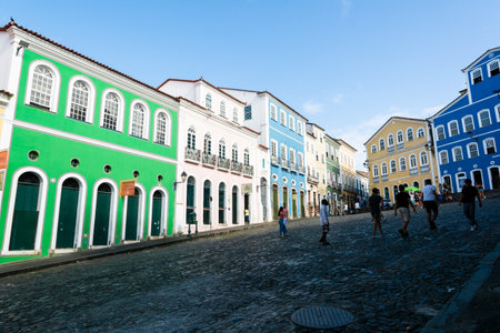 Salvador, Bahia, Brazil - September 02, 2023: View from Ladeira do Pelourinho in the historic center of the city of Salvador, Bahia.のeditorial素材