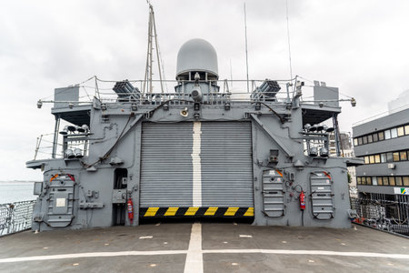Salvador, Bahia, Brazil - October 08, 2023: Internal view on board the Brazilian Navy ship Fragata Constituicao F42, docked at the seaport of the city of Salvador, Bahia.のeditorial素材