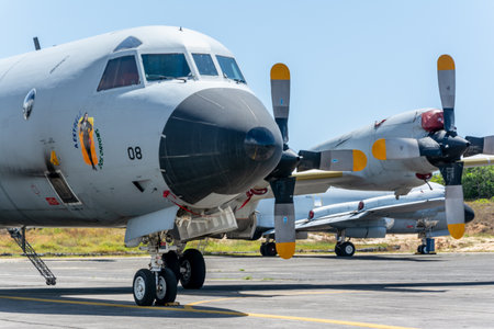 Salvador, Bahia, Brazil - November 11, 2014: P-3AM Orion aircraft from the Brazilian air force...