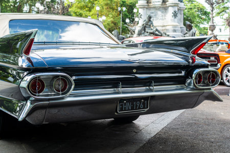 Salvador, Bahia, Brazil - November 1, 2014: View of the front of a Ford Cadillac car at an exhibition of vintage cars in the city of Salvador, Bahia.のeditorial素材