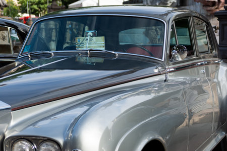 Salvador, Bahia, Brazil - November 1, 2014: A 1965 Rolls Royce Super Cloud II is seen at a vintage car exhibition in the city of Salvador, Bahia.のeditorial素材
