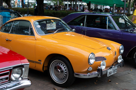 Salvador, Bahia, Brazil - November 1, 2014: A 1972 Volkswagen KG is seen at a vintage car exhibition in the city of Salvador, Bahia.のeditorial素材