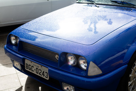 Salvador, Bahia, Brazil - November 1, 2014: Front part of the Santa Matilde SM 4.1 car at a vintage car exhibition in the city of Salvador, Bahia.のeditorial素材