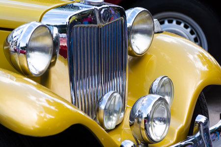 Salvador, Bahia, Brazil - November 1, 2014: Front part of an MP Lafer model 1.6 car at a vintage car...