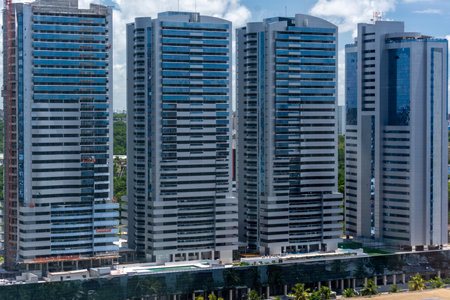 Salvador, Bahia, Brazil - February 02, 2015: View of three financial towers on Avenida Tancredo Neves in the city of Salvador, Bahia.のeditorial素材