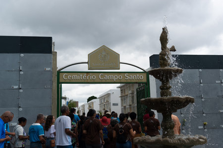 Salvador, Bahia, Brazil - November 02, 2023: View of the interior of the Campo Santo cemetery in the city of Salvador, Bahia, Brazil.のeditorial素材