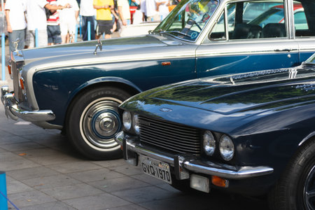 Salvador, Bahia, Brazil - November 1, 2014: Exhibition of old cars at PraÃ§a 2 de Julho in the city of Salvador, Bahia.のeditorial素材