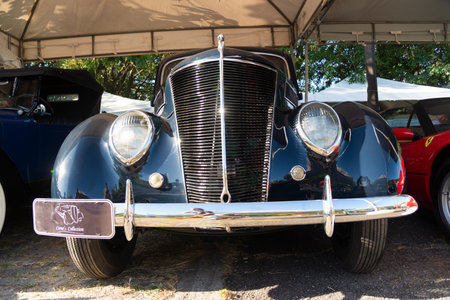Salvador, Bahia, Brazil - December 02, 2023: A 1937 Chevrolet on display at a vintage car fair in the city of Salvador, Bahia.のeditorial素材