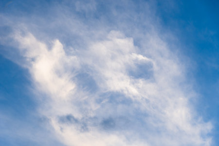 Soft and beautiful clouds against blue sky. Environmentの写真素材