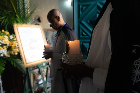 Salvador, Bahia, Brazil - July 02, 2024: A member of the black brotherhood is seen entering the...