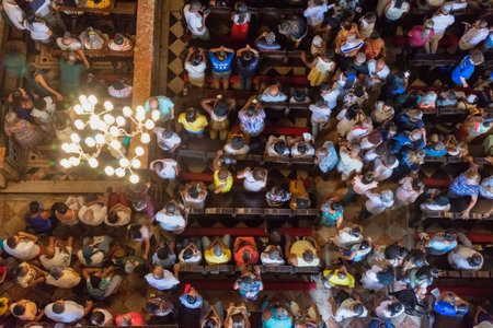 Salvador, Bahia, Brazil - December 08, 2019: Catholic faithful are seen attending masses at the Conceicao da Praia church in the city of Salvador, Bahia.のeditorial素材