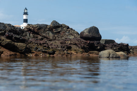 Salvador, Bahia, Brazil - September 01, 2024: View of the Barra Lighthouse tower, located on Barra beach in the city of Salvador, Bahia.のeditorial素材