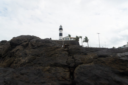 Salvador, Bahia, Brazil - September 01, 2024: View from the top of the Barra Lighthouse, a postcard of the city of Salvador, Bahia.のeditorial素材