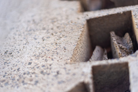 Texture of a cement wall with geometric designs. Full frame. Cement gray color. Background for projects. Abstractの写真素材