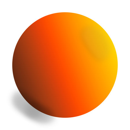 Gradient orange sphere, ball, elegant, classic blue color. Realistic and clean orb matte template, icon. Simple geometric shape design, circle-shaped figure. Isolated. pngの写真素材
