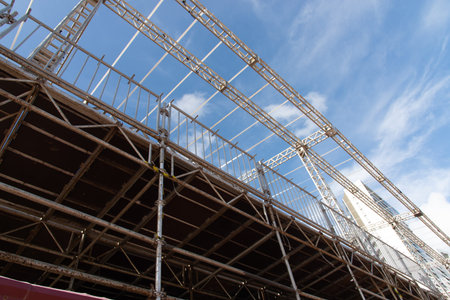 Salvador, Bahia, Brazil - January 23, 2026: View of aluminum and iron structures being assembled for...
