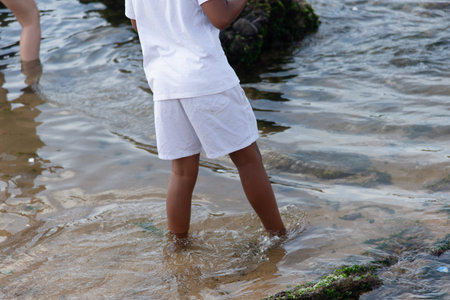 Salvador, Bahia, Brazil - February 2, 2026: View of the lower part of the beach where CandomblÃ© followers participate in the festival for Iemanja in Rio Vermelho, Salvador, Bahia.のeditorial素材