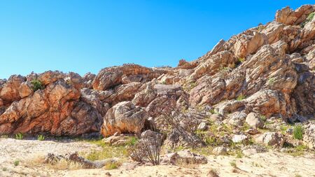 Rocks and Stones Piled Up in Desertの写真素材