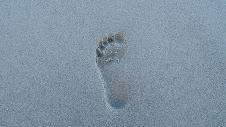 Left Foot Print in the Beach Sand