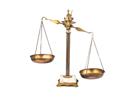 Imbalanced scale tilted to the rightの写真素材