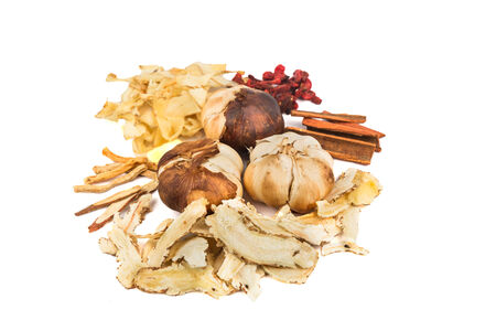 Herbs that make up Bak Kut Teh, a popular Malaysian and Singaporean delicacyの写真素材