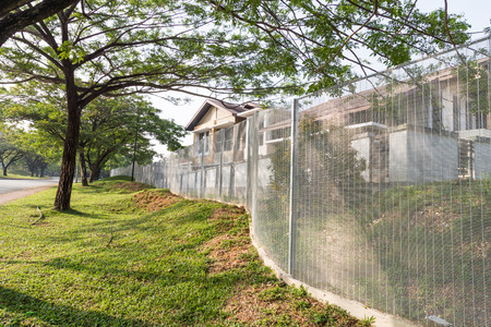 BRC type fence is gaining popularity as a security perimeter at residential and industrial areas.の写真素材
