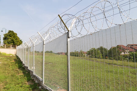 BRC type fence is gaining popularity as a security perimeter at residential and industrial areas.の写真素材