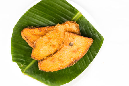Fried sweet potato or keledek goreng.の写真素材